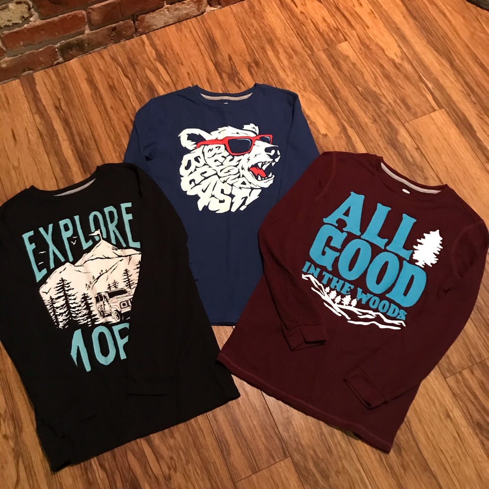 Old Navy Boys Waffle Long Sleeve Tee’s XL Youth